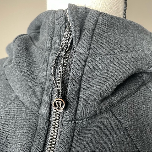 Lululemon Scuba Hoodie Light Cotton Fleece Full Zip Jacket Black 6 W4AWMS - Picture 5 of 9